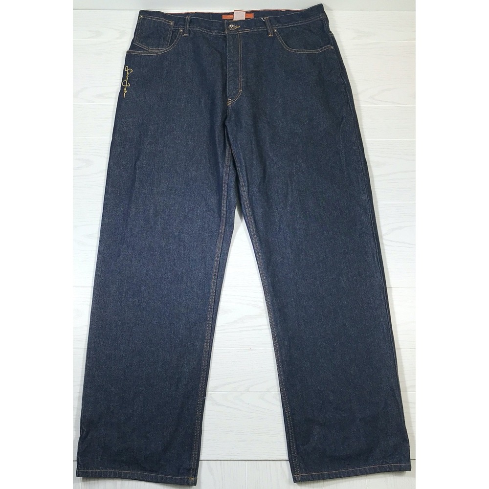Vintage Sean John Baggy Jeans Mens 40x36 Dark Blue Raw Denim Hip Hop Cotton Y2K